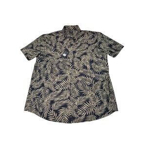 NWT BOSS Men's Slim Fit Short Sleeve Button Down Shirt Tropical Leaf‎ Print XXL